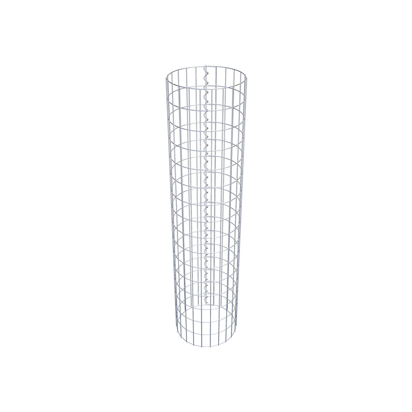 Schanskorfzuil rond 37 cm diameter, 160 cm hoogte, maaswijdte 5 cm x 10 cm