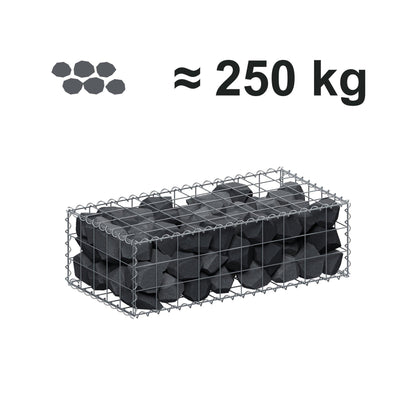 Gabione 100 cm x 30 cm x 50 cm (L x H x T), Maschenweite 10 cm x 10 cm, Spirale