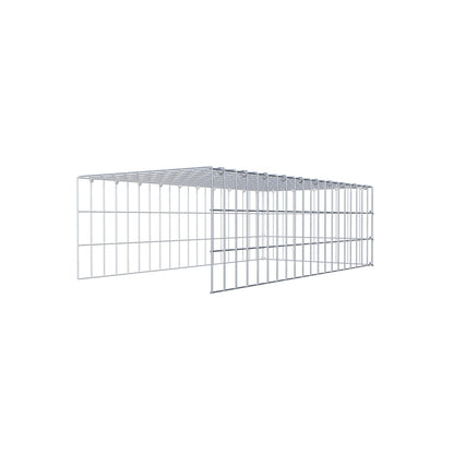 Monteret gabion type 4 100 cm x 30 cm x 50 cm (L x H x D), maskestørrelse 5 cm x 10 cm, C-ring