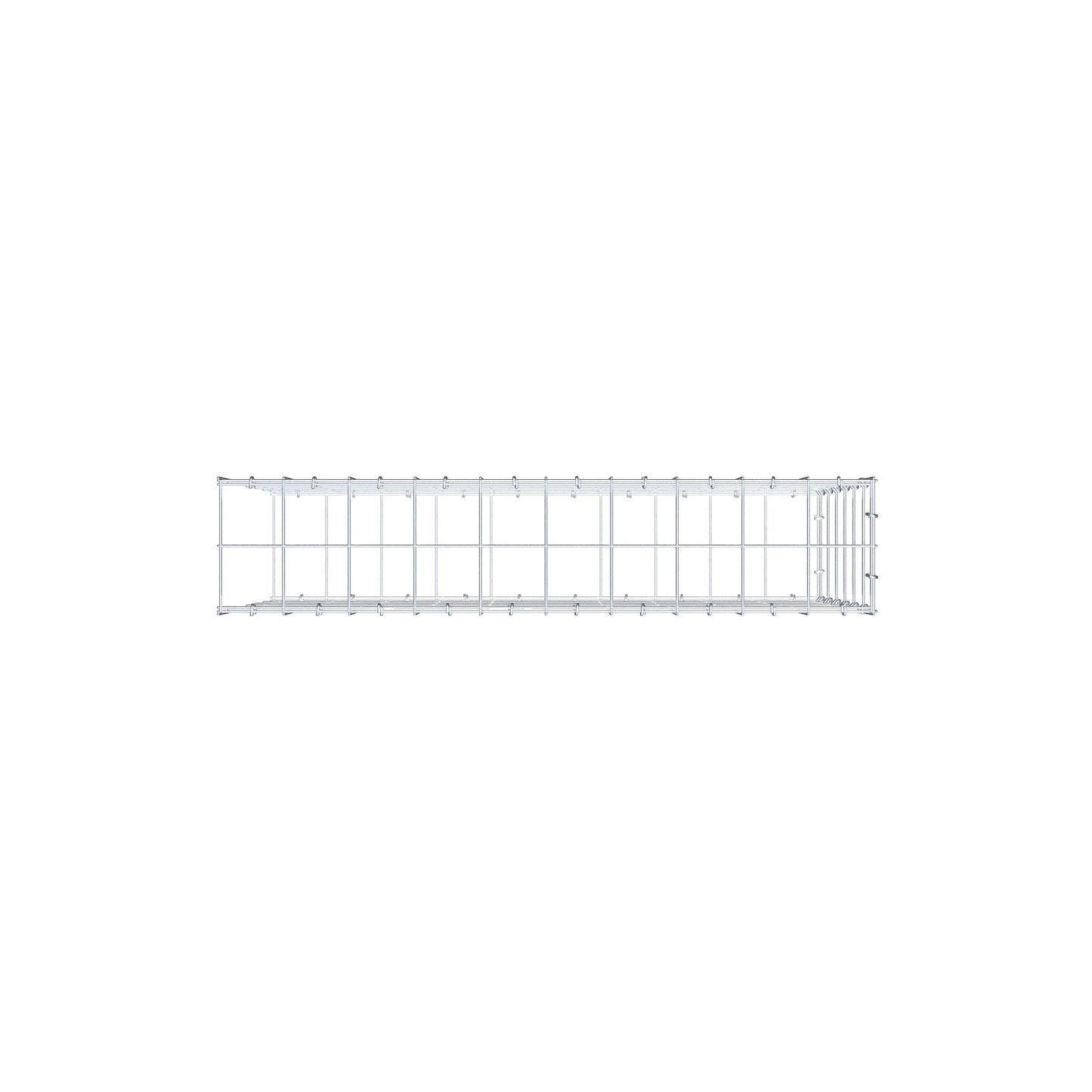 Typ 2 påbyggnadsgabion 100 cm x 60 cm x 20 cm (L x H x D), maskstorlek 10 cm x 10 cm, C-ring