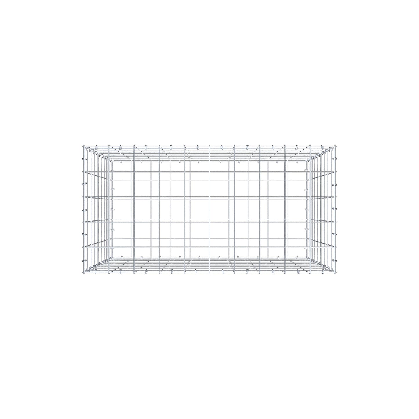 Gabião 100 cm x 90 cm x 50 cm (C x A x P), malhagem 10 cm x 10 cm, anel C