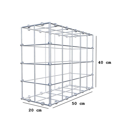 Gabbione 50 cm x 40 cm x 20 cm (L x H x P), maglia 10 x 10 cm, anello a spirale