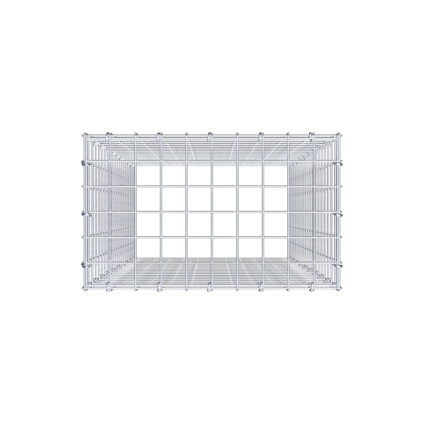 Typ 3 påbyggnadsgabion 100 cm x 50 cm x 30 cm (L x H x D), maskstorlek 5 cm x 5 cm, C-ring