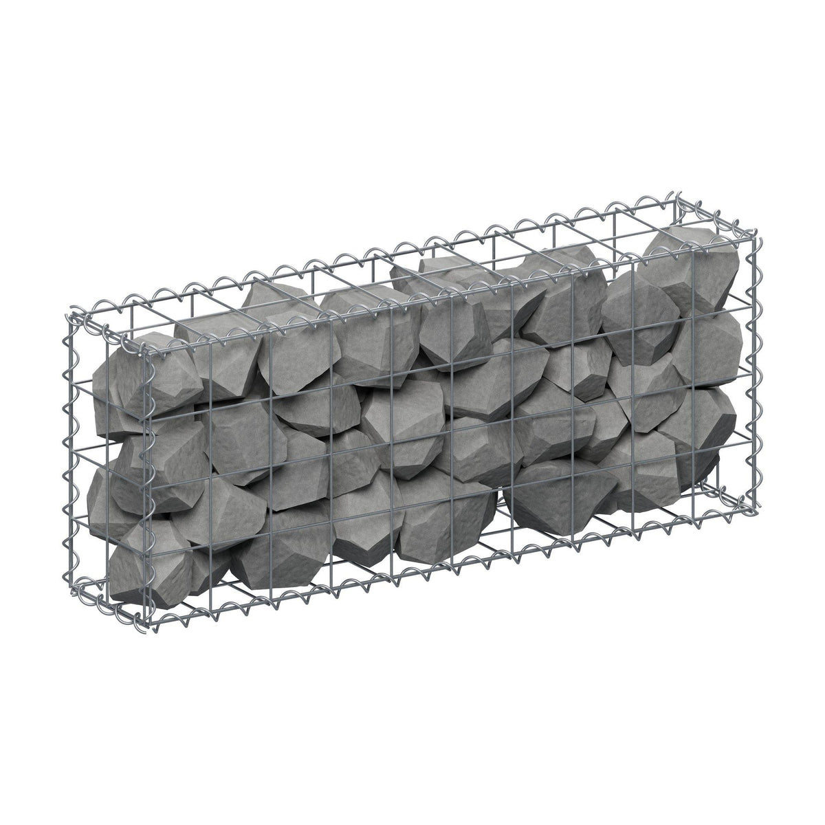 Gabbione 100 cm x 40 cm x 20 cm (L x H x P), maglia 10 cm x 10 cm, spirale