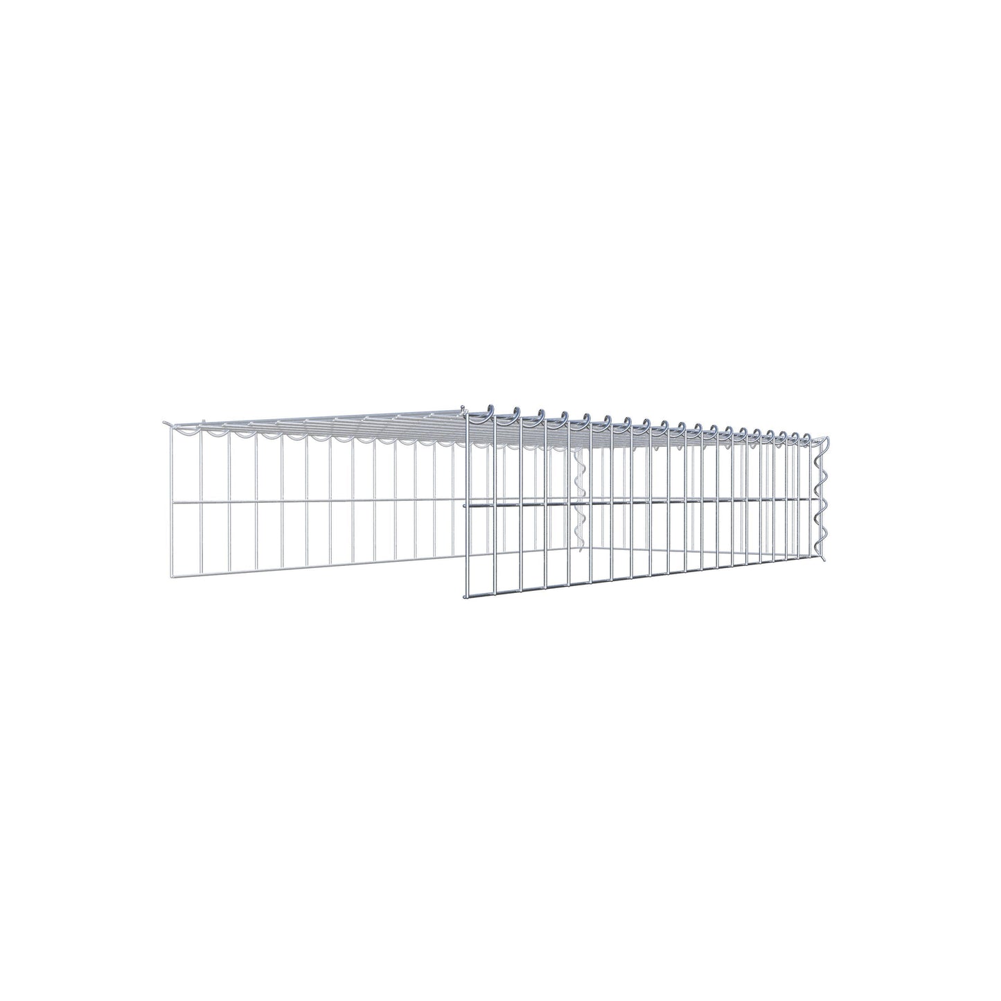 Gabião Tipo 4 100 cm x 20 cm x 50 cm (C x A x P), malhagem 5 cm x 10 cm, espiral