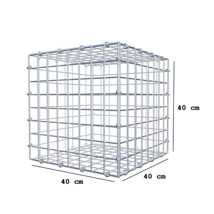 Gabion 40 cm x 40 cm x 40 cm (L x H x D), mesh size 5 x 5 cm, spiral ring