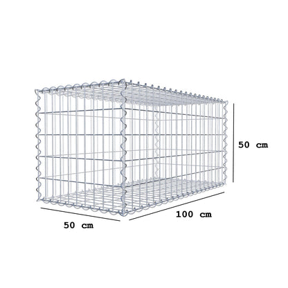 Juego de 2 gaviones 100 cm x 50 cm x 50 cm (L x A x P), luz de malla 5 x 10 cm, en espiral