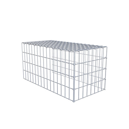 Mounted gabion type 4 80 cm x 40 cm x 40 cm (L x H x D), mesh size 5 cm x 10 cm, C-ring