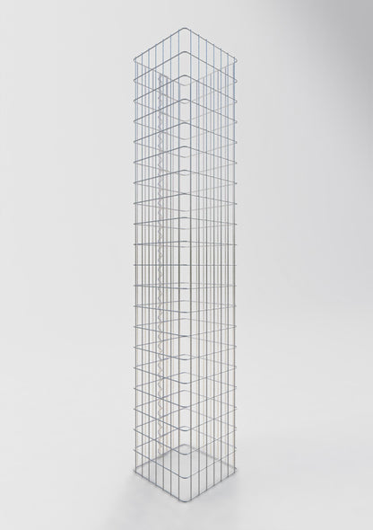 Gabionpelare, kantig 37 cm x 37 cm, 200 cm hög, MW 5 cm x 10 cm