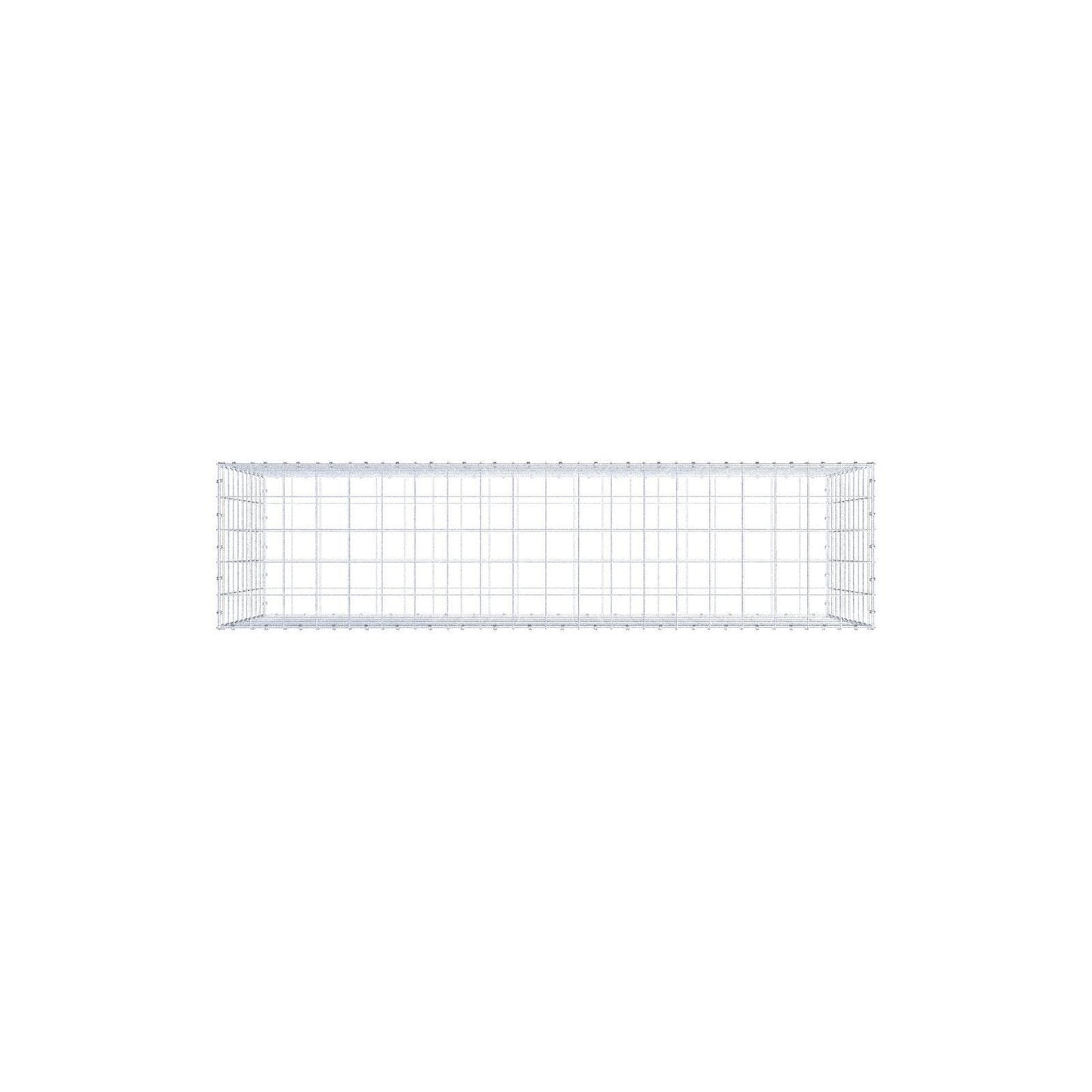 Gabion 200 cm x 100 cm x 50 cm (L x H x D), maskestørrelse 10 x 10 cm, spiralring