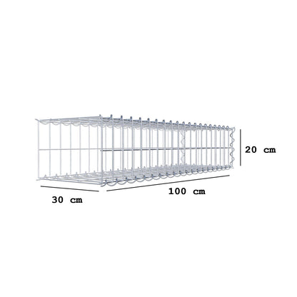 Gabião tipo 2 100 cm x 20 cm x 30 cm (C x A x P), malhagem 5 cm x 10 cm, espiral