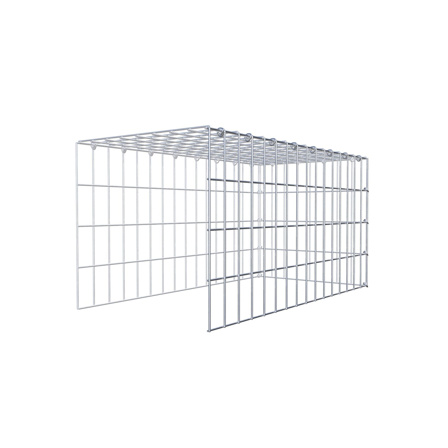 Mounted gabion type 4 80 cm x 40 cm x 40 cm (L x H x D), mesh size 5 cm x 10 cm, C-ring