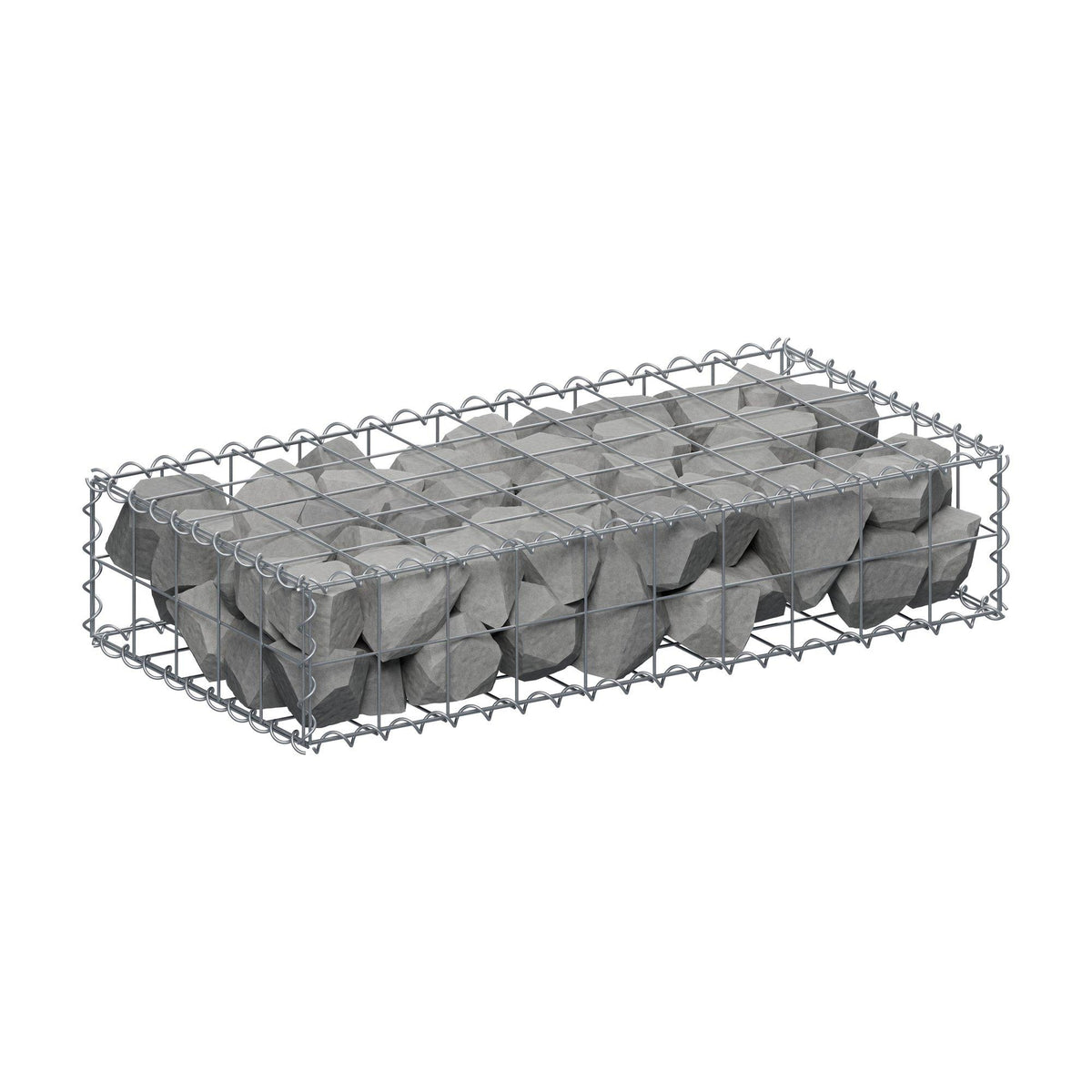 Schanskorf 100 cm x 20 cm x 50 cm (L x H x D), maaswijdte 10 cm x 10 cm, spiraalvormig