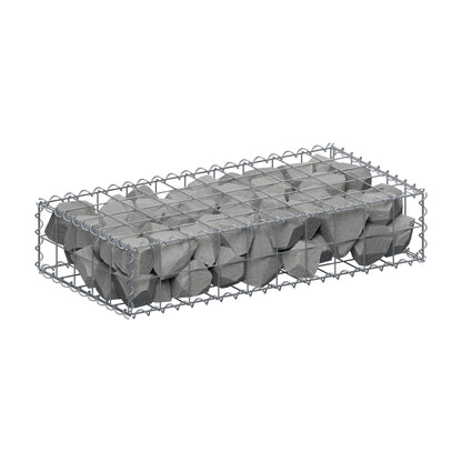 Schanskorf 100 cm x 20 cm x 50 cm (L x H x D), maaswijdte 10 cm x 10 cm, spiraalvormig