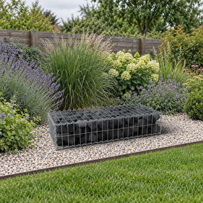 Gabion 100 cm x 20 cm x 40 cm (L x H x D), maskestørrelse 5 cm x 10 cm, spiral