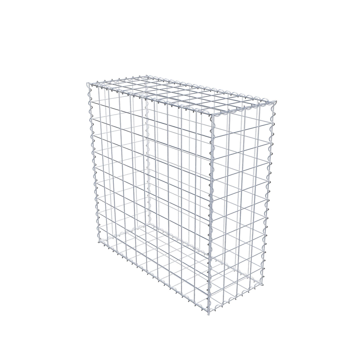 Gabione 100 cm x 100 cm x 40 cm (L x H x T), Maschenweite 10 cm x 10 cm, Spirale