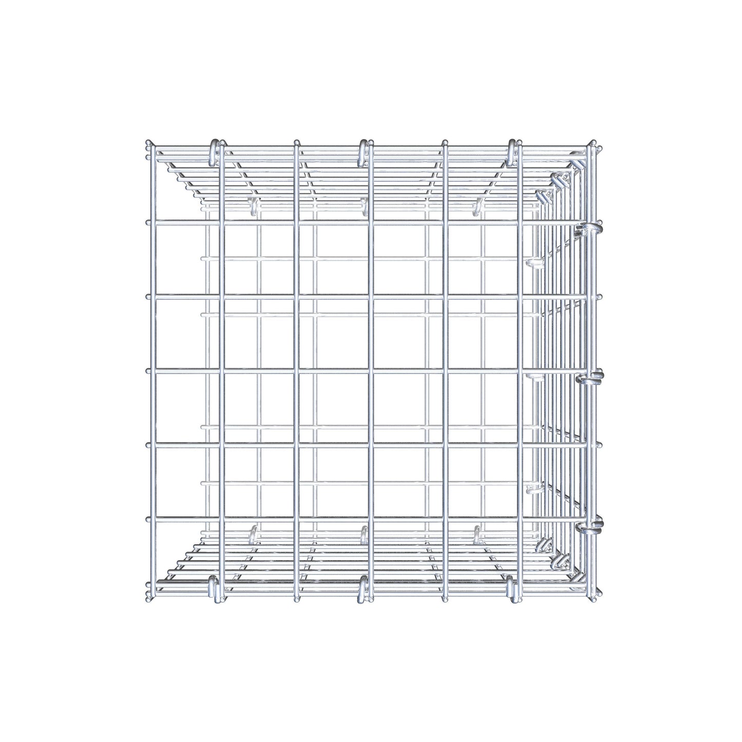 Anbaugabione Typ 2 30 cm x 30 cm x 30 cm (L x H x T), Maschenweite 5 cm x 5 cm, C-Ring