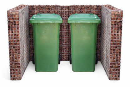Gabionen Mülltonnenbox für 2 Tonnen  60120 l, 115 cm Höhe