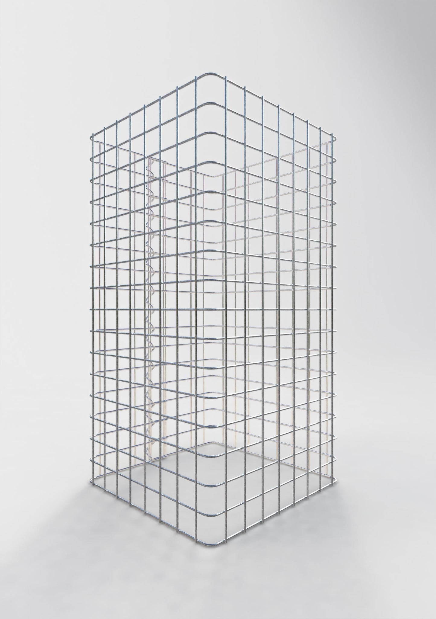 Schanskorfzuil, hoekig 42 cm x 42 cm, 80 cm hoog, MW 5 cm x 5 cm