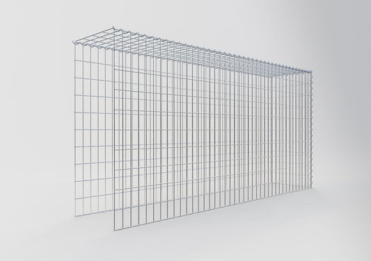 Opvokset gabion type 4 200 cm x 100 cm x 40 cm (L x H x D), maskestørrelse 5 cm x 10 cm, spiral