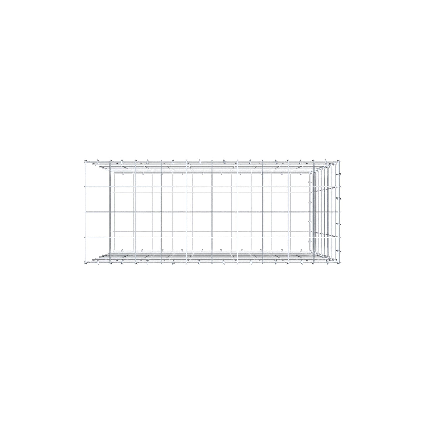 Gavión complementario de tipo 2 100 cm x 90 cm x 40 cm (L x A x P), malla 10 cm x 10 cm, anillo en C