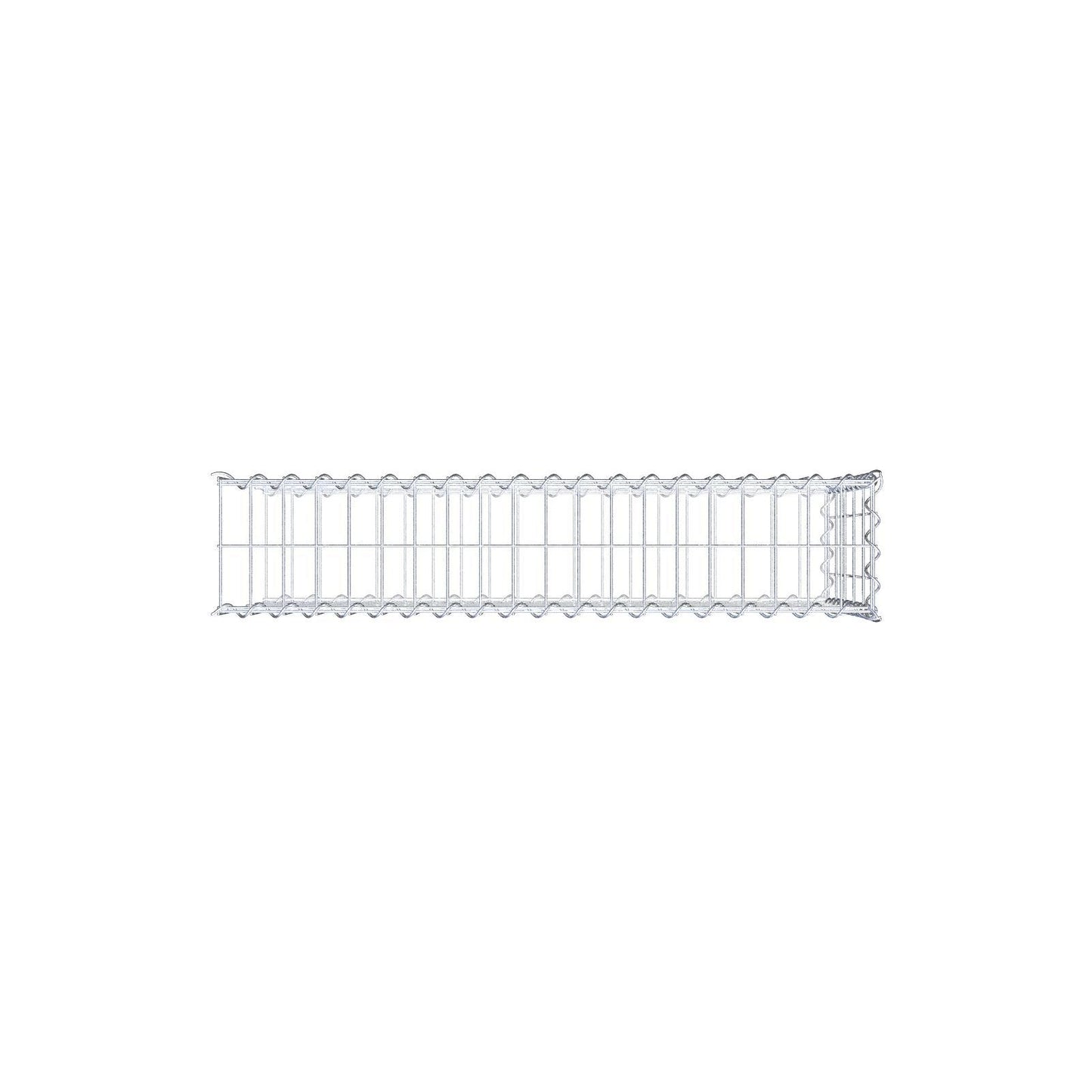 Opvokset gabion type 2 100 cm x 50 cm x 20 cm (L x H x D), maskestørrelse 5 cm x 10 cm, spiral