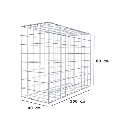 Gabbione 100 cm x 80 cm x 40 cm (L x H x P), maglia 10 x 10 cm, anello a spirale