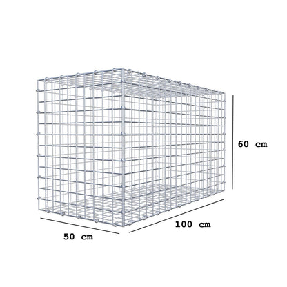 Gabion 100 cm x 60 cm x 50 cm (L x H x D), mesh size 5 x 5 cm, spiral ring
