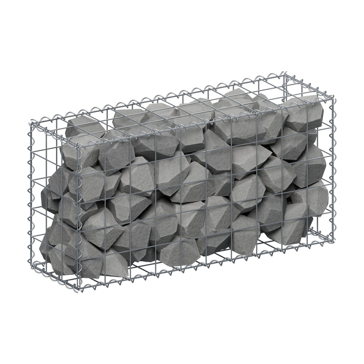 Gabione 100 cm x 50 cm x 30 cm (L x H x T), Maschenweite 10 cm x 10 cm, Spirale
