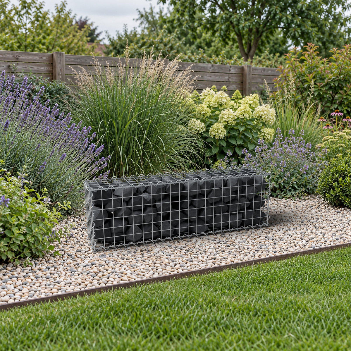 Gabion 100 cm x 30 cm x 20 cm (L x H x P), mailles 5 cm x 5 cm, spirale