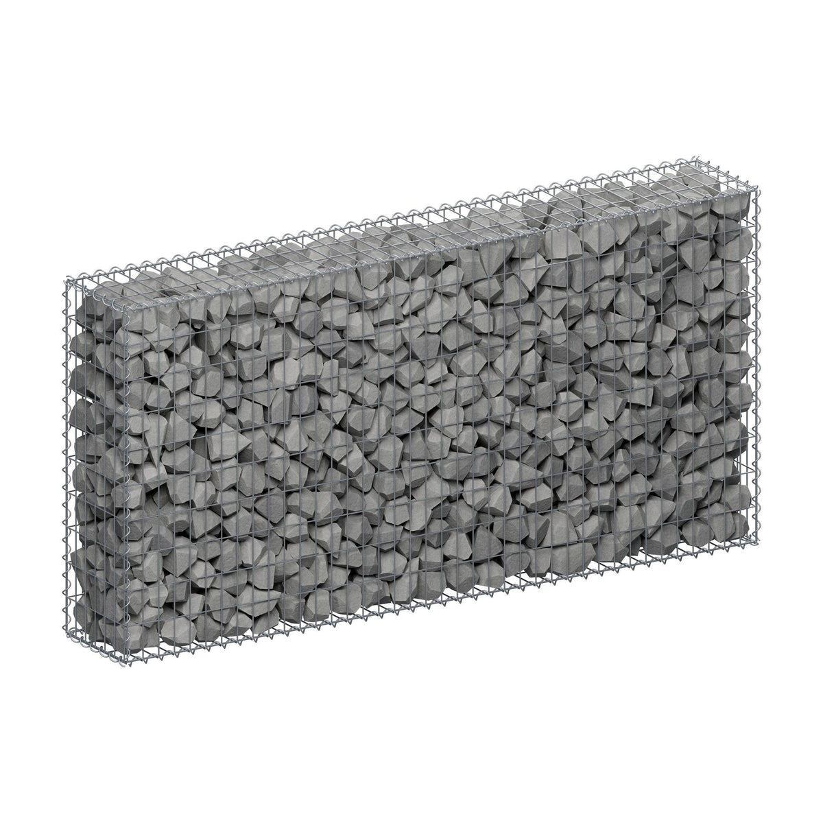 Gabião 200 cm x 100 cm x 30 cm (C x A x P), malhagem 5 cm x 10 cm, espiral