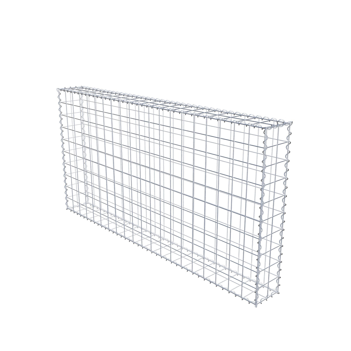 Gabião 200 cm x 100 cm x 20 cm (C x A x P), malhagem 10 cm x 10 cm, espiral