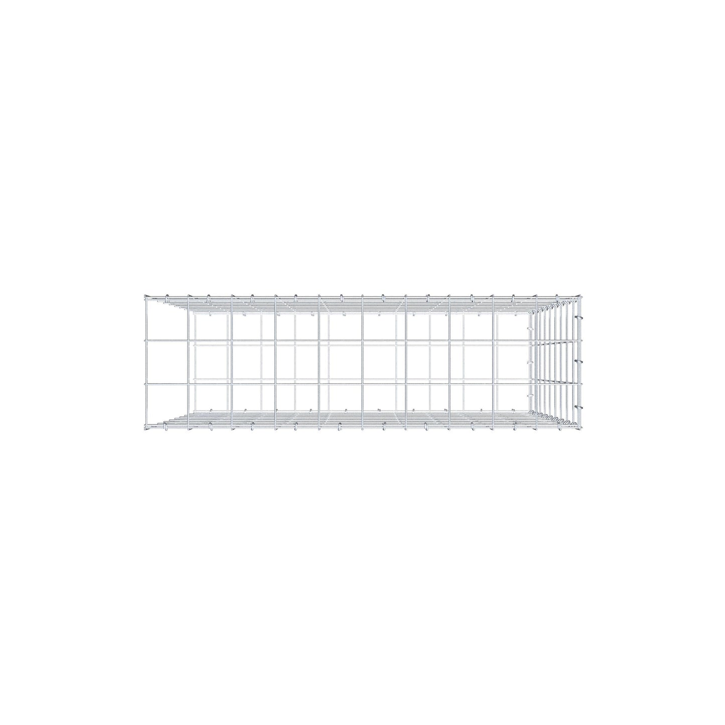 Bevestigbare schanskorf type 2 100 cm x 90 cm x 30 cm (L x H x D), maaswijdte 10 cm x 10 cm, C-ring