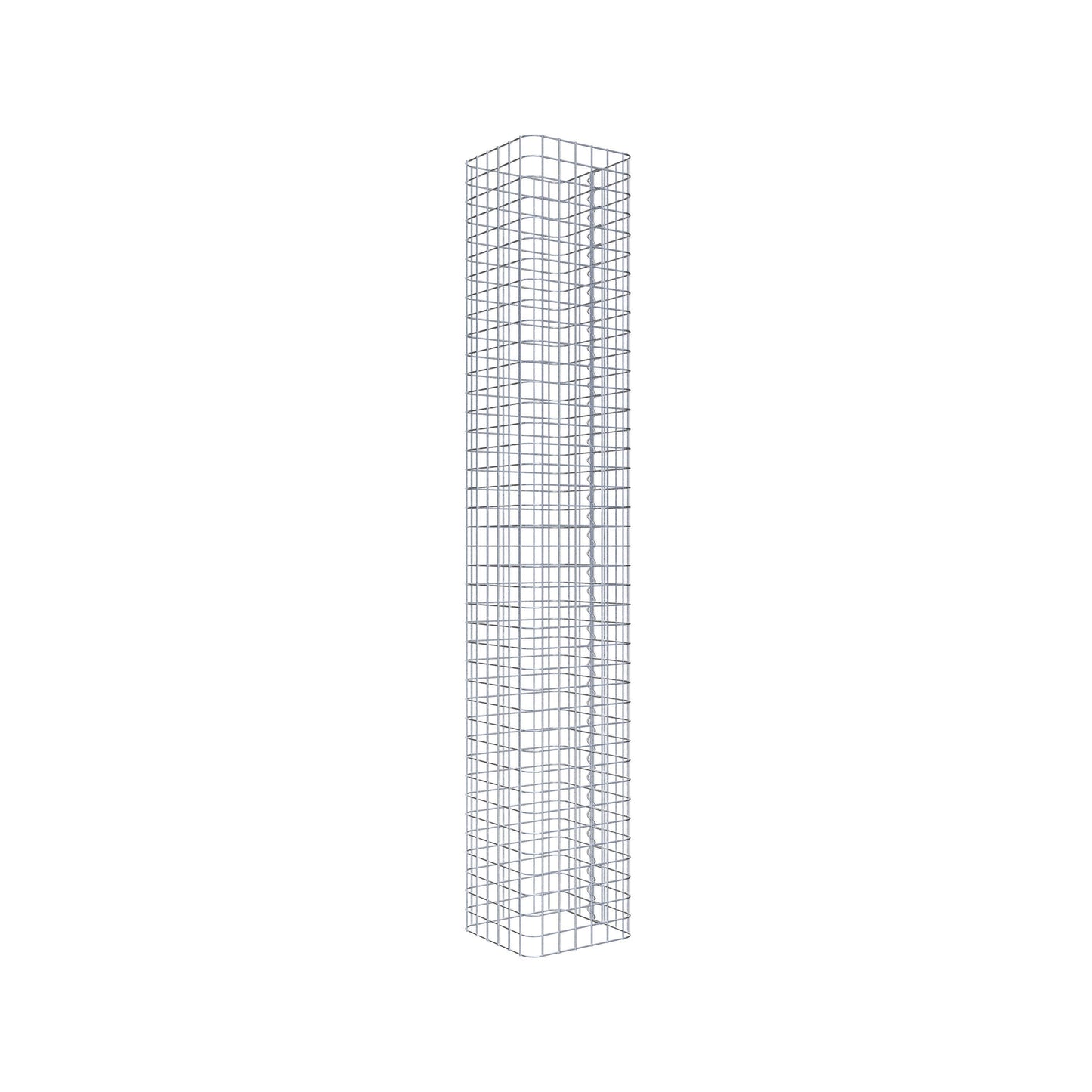 Rektangulär varmförzinkad gabionpelare, 32 cm x 32 cm, 200 cm hög, MW 5 cm x 5 cm