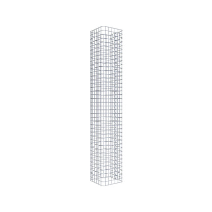 Rektangulär varmförzinkad gabionpelare, 32 cm x 32 cm, 200 cm hög, MW 5 cm x 5 cm