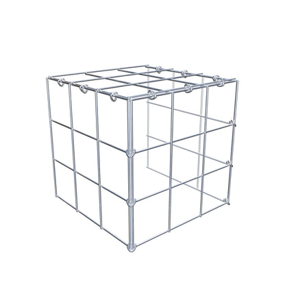 Opbouw schanskorf type 4 30 cm x 30 cm x 30 cm (L x H x D), maaswijdte 10 cm x 10 cm, C-ring