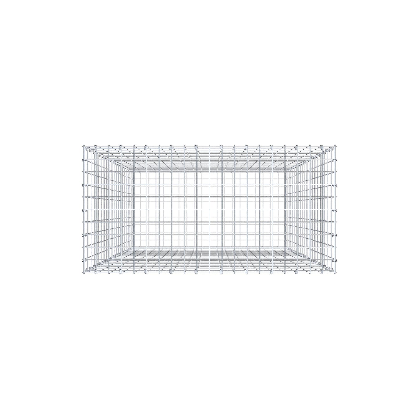 Gabbione 200 cm x 100 cm x 50 cm (L x H x P), maglia 5 cm x 10 cm, anello a C