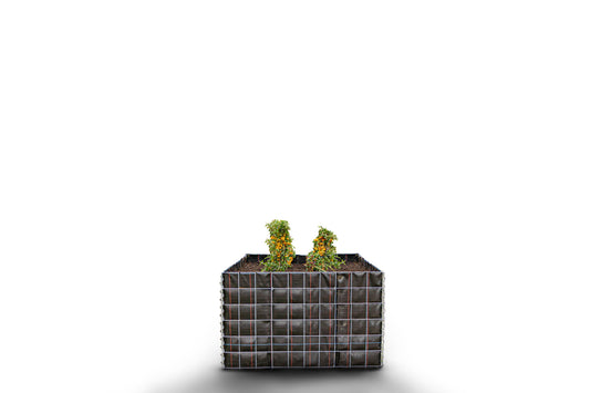 Rechthoekig verhoogd bed zonder stenen - Lengte: 100 cm - Hoogte: 60 cm - Diepte: 100 cm - Maaswijdte: 10 x 10 cm