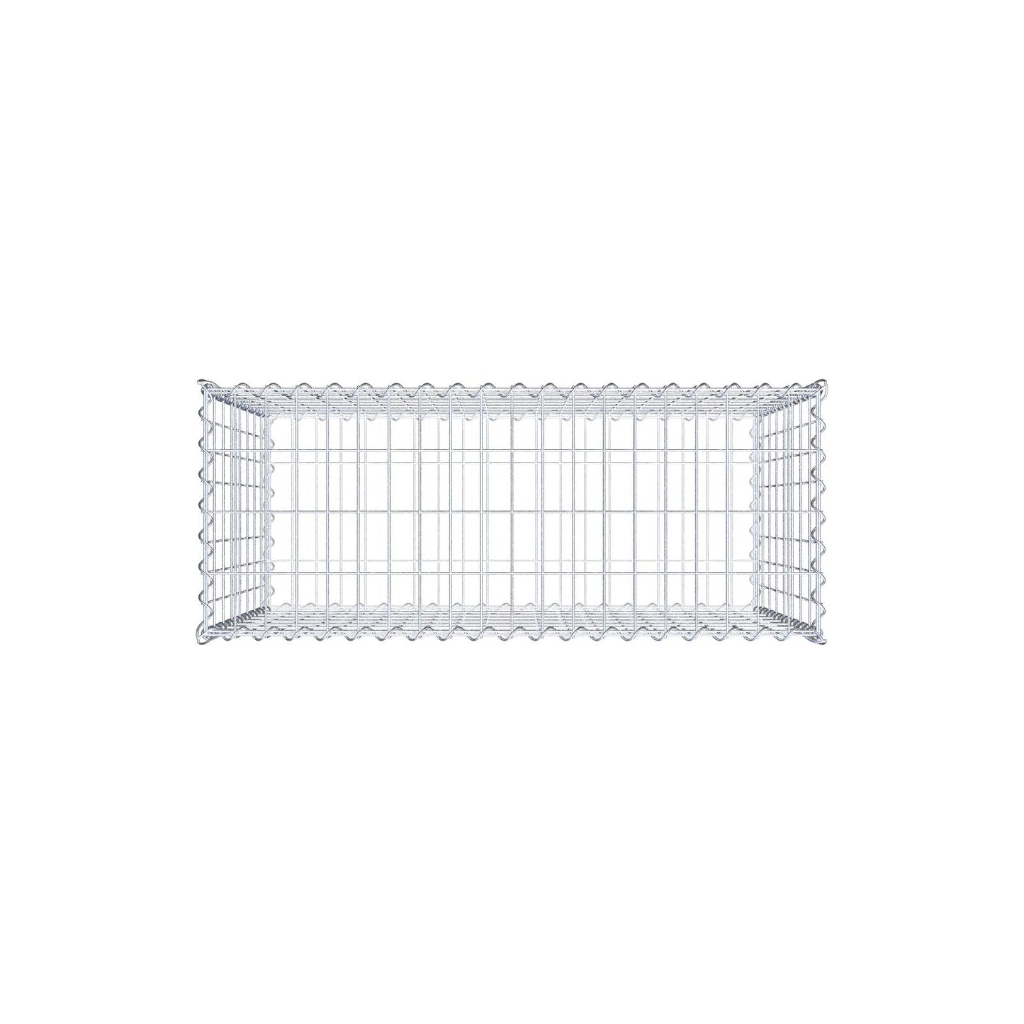 Schanskorf 100 cm x 80 cm x 40 cm (L x H x D), maaswijdte 5 cm x 10 cm, spiraalvormig
