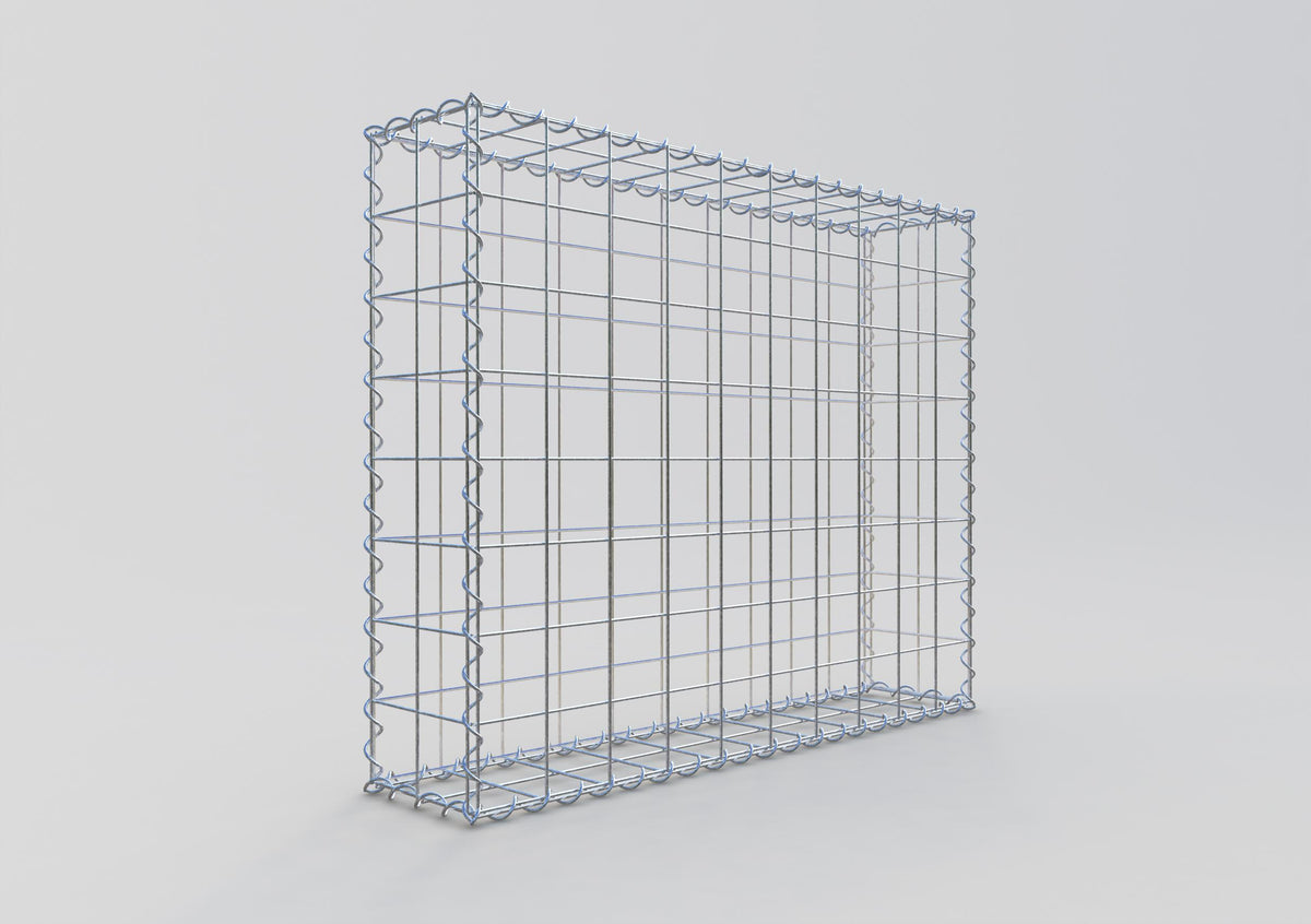 Gabion 100 cm x 80 cm x 20 cm (L x H x D), maskestørrelse 10 cm x 10 cm, spiral