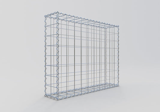 Schanskorf 100 cm x 80 cm x 20 cm (L x H x D), maaswijdte 10 cm x 10 cm, spiraalvormig