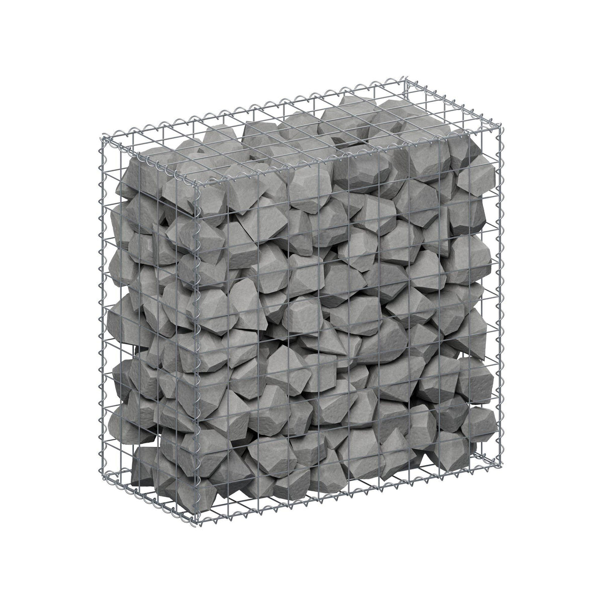 Gabione 100 cm x 100 cm x 50 cm (L x H x T), Maschenweite 10 cm x 10 cm, Spirale