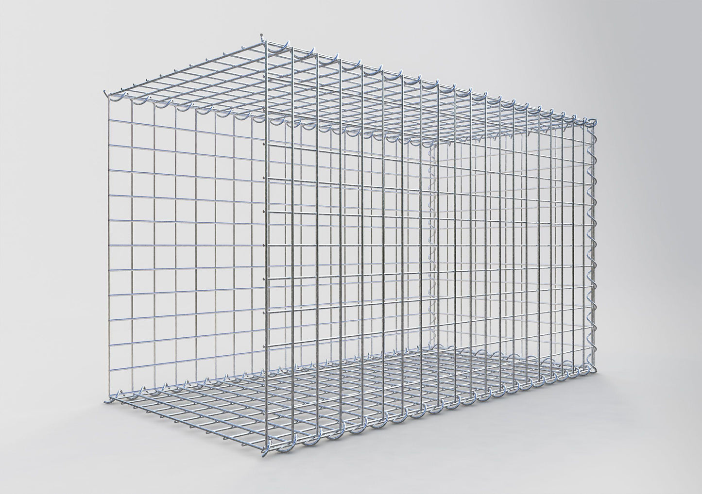Extra gabion typ 2 100 cm x 60 cm x 50 cm (L x H x D), maskstorlek 5 cm x 5 cm, spiral
