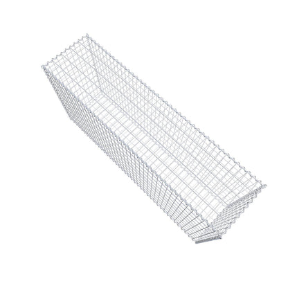 Gabion 200 cm x 100 cm x 50 cm (L x H x D), maskestørrelse 5 cm x 10 cm, spiral