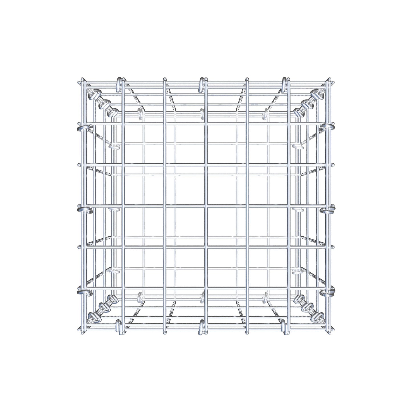 Gabbione 30 cm x 30 cm x 30 cm (L x H x P), maglia 5 cm x 10 cm, anello a C