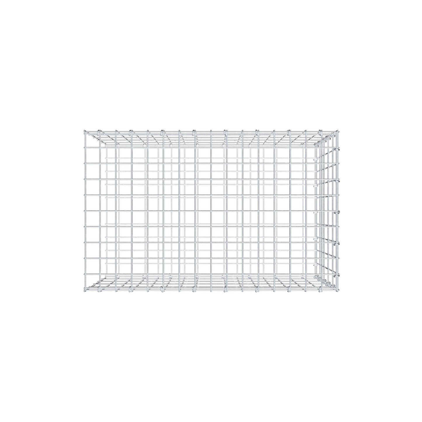 Gabião tipo 2 80 cm x 50 cm x 50 cm, malhagem 5 cm x 10 cm, anel C