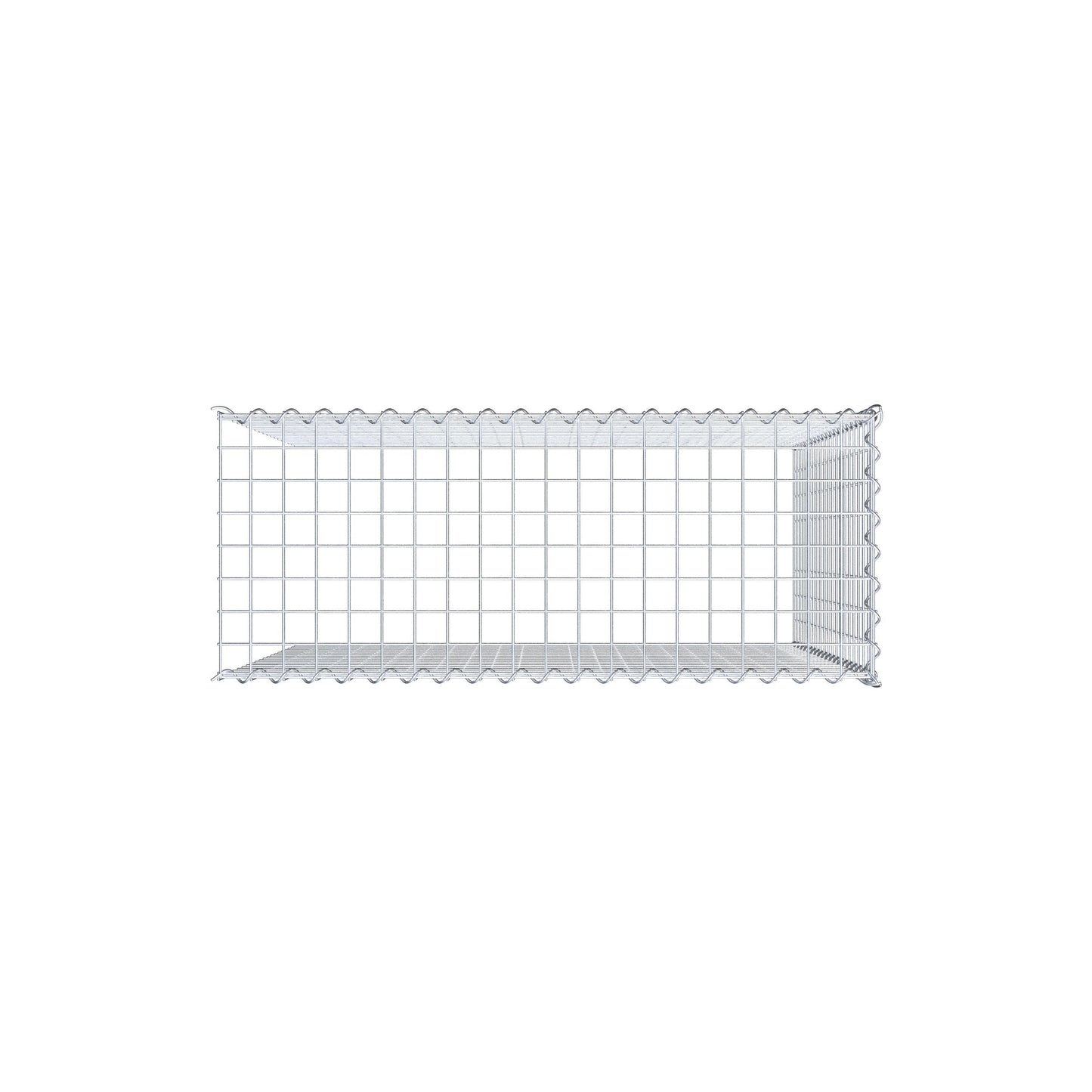 Opvokset gabion type 4 100 cm x 100 cm x 40 cm (L x H x D), maskestørrelse 5 cm x 5 cm, spiral