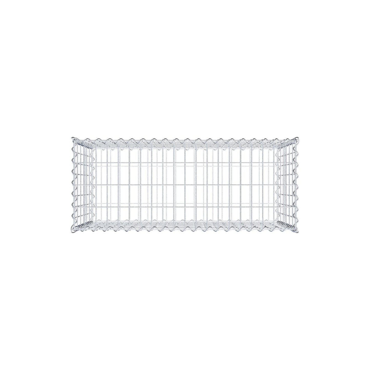 Schanskorf 100 cm x 60 cm x 40 cm (L x H x D), maaswijdte 5 cm x 10 cm, spiraalvormig