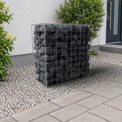 Gabione 100 cm x 100 cm x 50 cm (L x H x T), Maschenweite 10 cm x 10 cm, Spirale