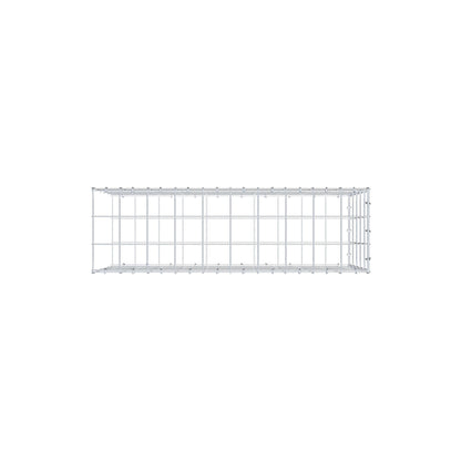 Typ 2 påbyggnadsgabion 100 cm x 50 cm x 30 cm (L x H x D), maskstorlek 10 cm x 10 cm, C-ring
